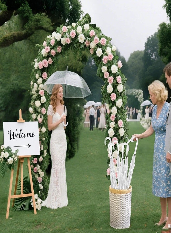 Profasion 8 Pack Clear Wedding Umbrellas, High-Visibility Transparent Rain Umbrella, Firm and Durable, Easy Operation, Large for Two People and Fit for Wedding Bride Groom Photography Golf Outdoor - Image 2