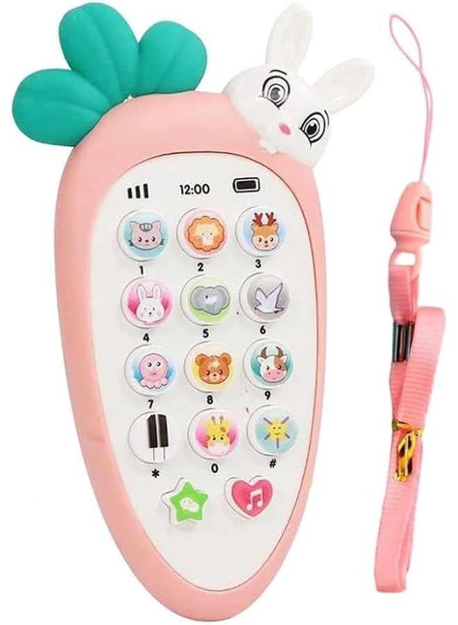 Cute Pet Shaped Pretend Play Musical Cell Phone Toy for Kids Toddlers with Music, Ringtones, Lights - Birthday Party Favors and Gifts for Girls Multicolored ( Assorted Colors) - Image 1