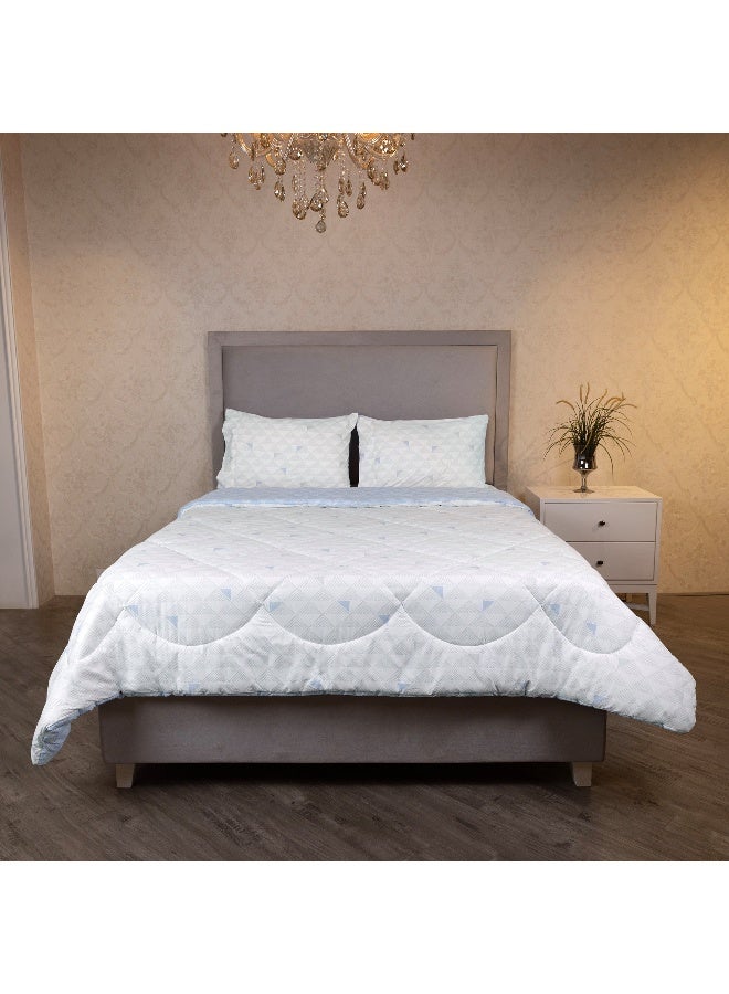 Home Box طقم لحاف مالطا المطبوع من القطن 3 قطع سوبر كينغ 240 × 240 سم - Image 1