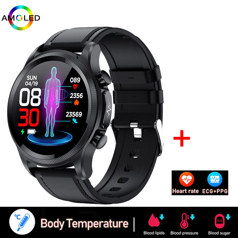 E400 Smart Watch Full Touch Sports Men Call Alert Black Belt