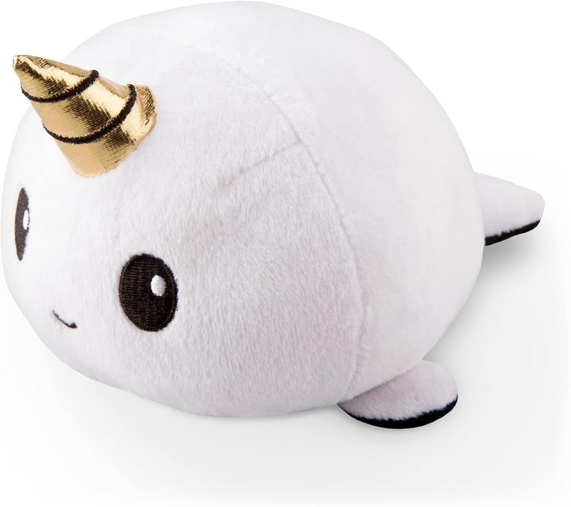 TeeTurtle | The Original Reversible Narwhal Plushie | Patented Design | Black and White | Show Your Mood Without Saying a Word!, White/Black - Image 2