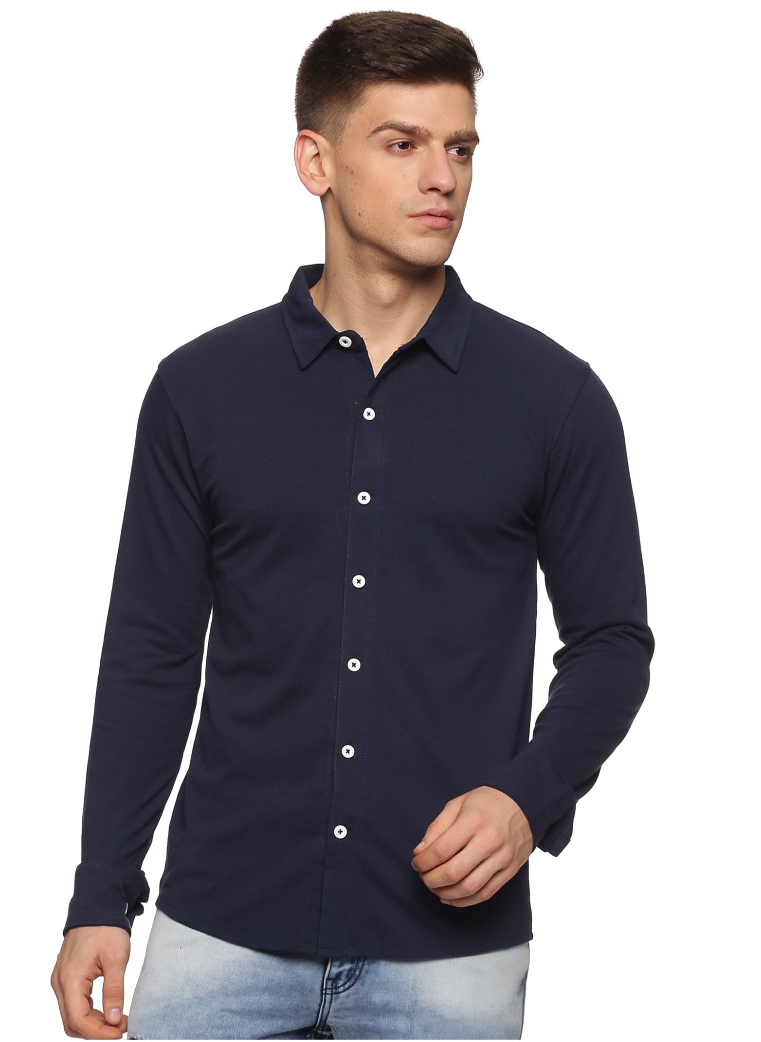 RSO Outfits Men's Cotton Solid Knitted Full Sleeves Shirt (Navy Blue) - https://f.nooncdn.com/p/pzsku/Z22915AD560D5AD600630Z/45/_/1720102486/be583fc5-f47c-458b-878b-d33134ddb2fb.jpg?format=jpg&width=original