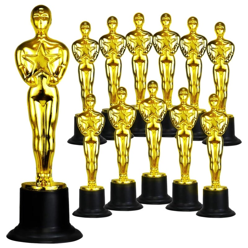 GiftExpress 12Pack 6 Gold Award Trophy Award Statues Statues Trophies for Award Ceremony Appreciation Gift Pack of 12