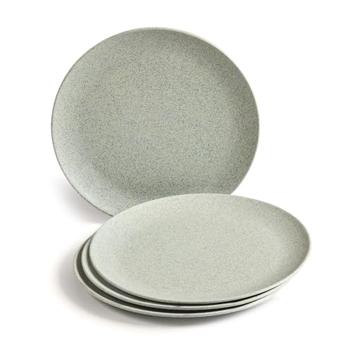 Red Butler Eco-Friendly Bamboo Fiber Plates | Set of 4 Dinner Plates (11-Inch) | Reusable and Stain Resistant | Sturdy Weight and Durable | Microwave & Dishwasher Safe | Stonewash Design - Image 1