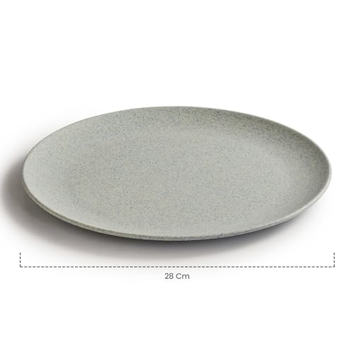 Red Butler Eco-Friendly Bamboo Fiber Plates | Set of 4 Dinner Plates (11-Inch) | Reusable and Stain Resistant | Sturdy Weight and Durable | Microwave & Dishwasher Safe | Stonewash Design - Image 5
