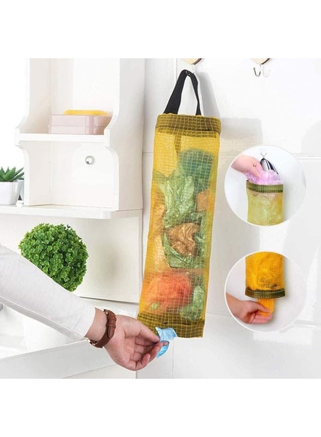 Hanging Mesh Plastic Bag Organizer for Organizing and Holding Clear Plastic Bags, Recycling Bags, Grocery Bags  - Image 1