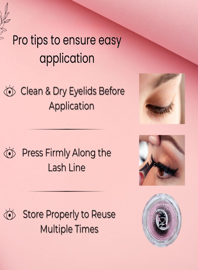 BOBI Self-Adhesive 3D Volume Eyelashes for Women | Reusable & Waterproof 12mm Synthetic Natural-Vivid and Shiny False Lashes | Lightweighted Long-Lasting Dramatic Look | Easy to Apply No Glue Needed - SA02 (1 Pair) - Image 4