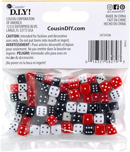 Cousin Fun Packs 62-Piece 8mm-10mm Dice Beads - Image 2