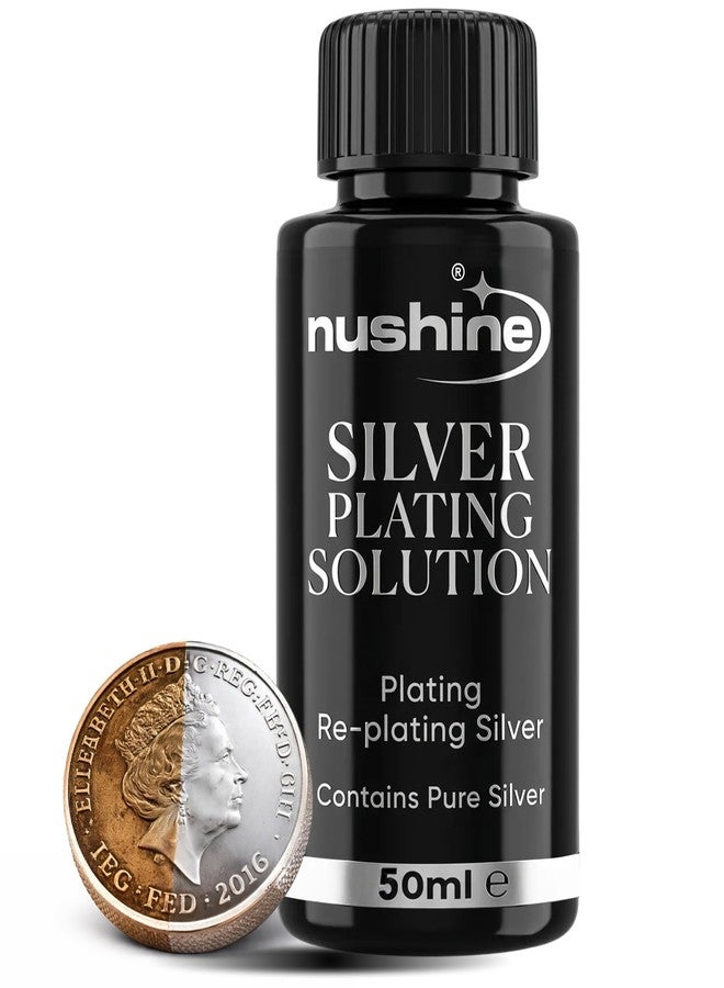 Nushine Silver Plating Solution 1.7 Oz - permanently plate PURE SLIVER onto worn silver, brass, copper and bronze (ecofriendly formula) - Image 1