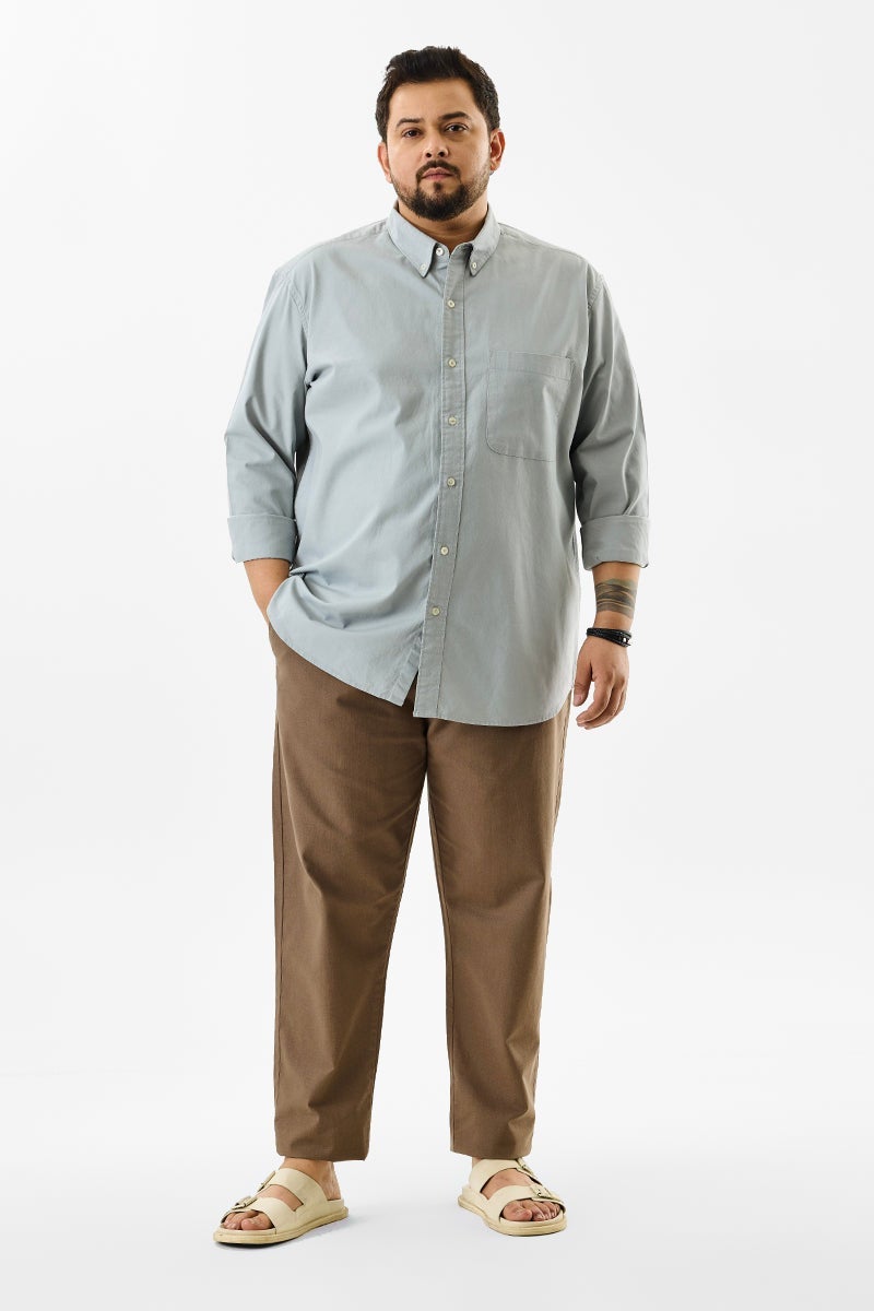 SNITCH قمصان بلس سايز بلون رمادي فاتح من لوسيا - Image 3