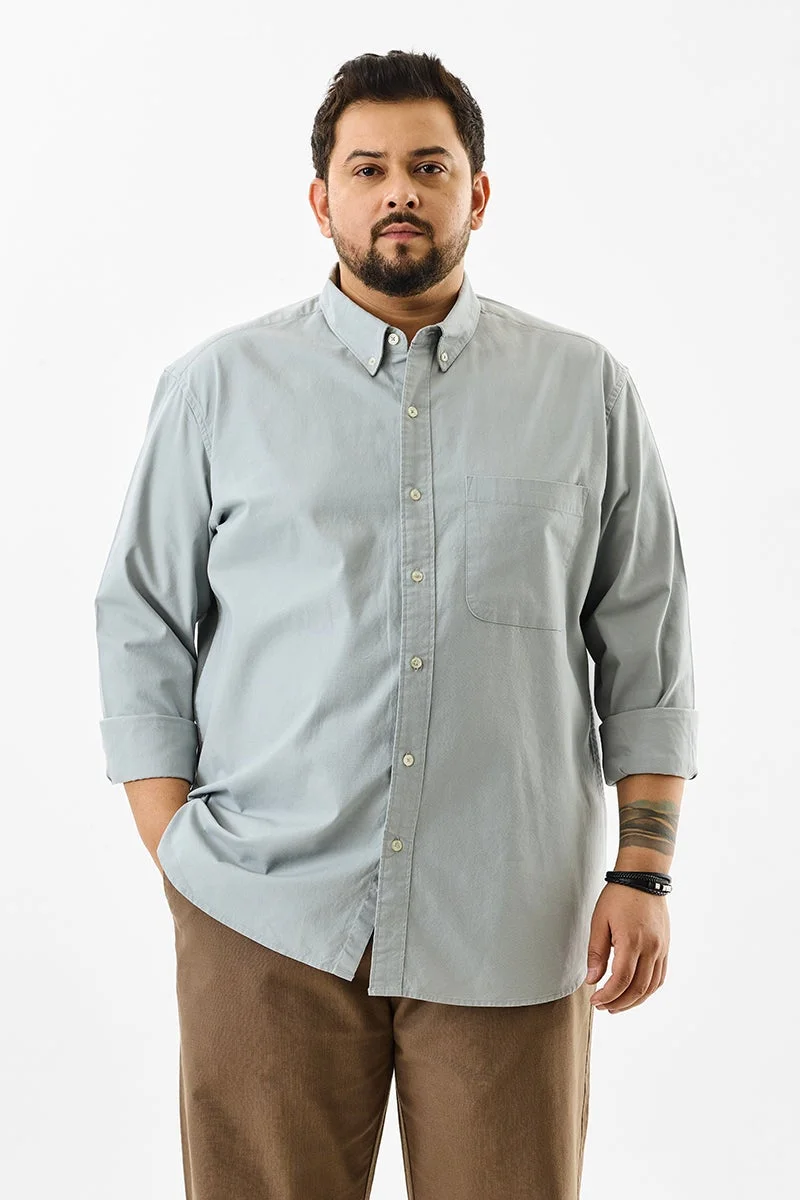 SNITCH Lucia Light Grey Plain Plus Size Shirts