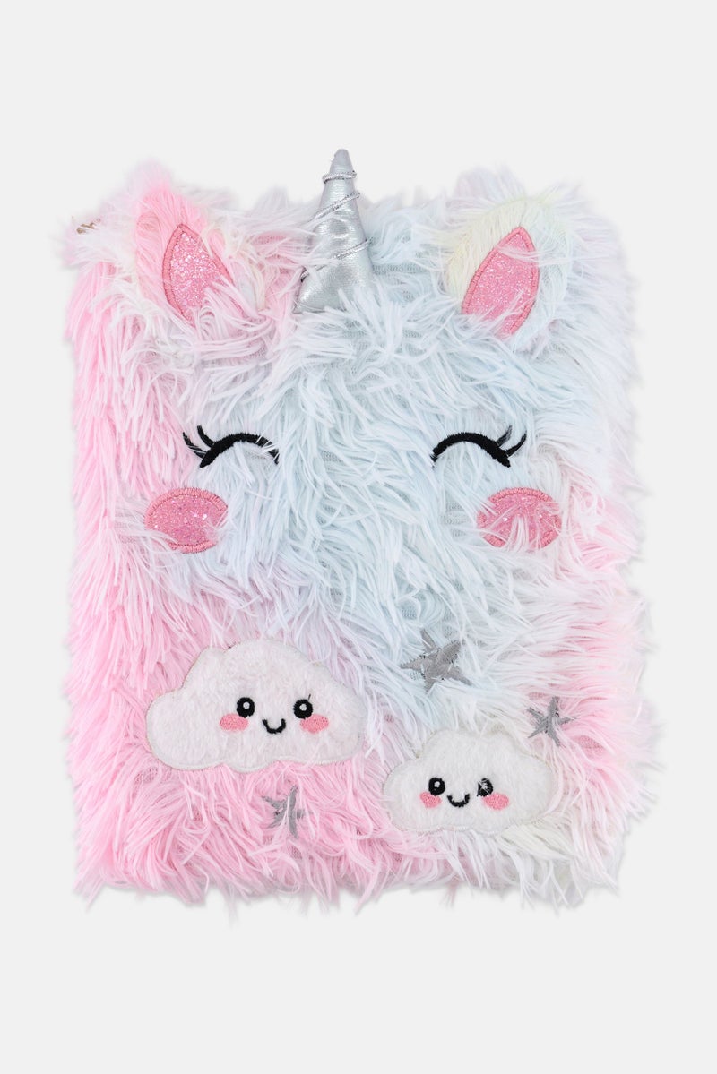 VOTUM Furry Dog Print Drawing Book, Pink Combo - Image 1