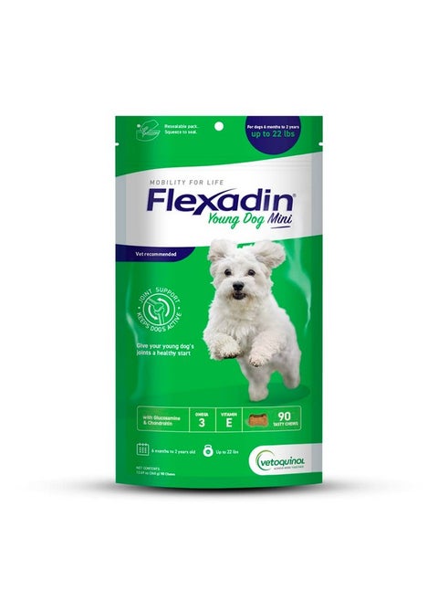 Vetoquinol Flexadin Hip and Joint Supplement with Glucosamine for Dogs, Joint Support Chew with Green-Lipped Mussel and MSM, 90-Count
