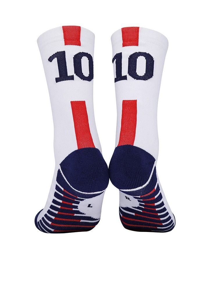 M MIAOYAN M MIAOYAN football star Messi Ronaldo Mbappe Neymar same football socks men and women adult non-slip socks towel bottom mid-tube socks sports socks  - Image 1