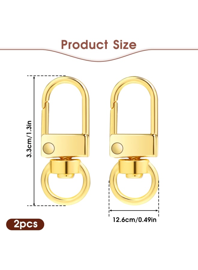 2 Pcs Swivel Lobster Clasp Swivel Snap Hook Clasps Lanyard Clasp Key Chain Clips Rotating Dog Buckle Hardware Accessories Snap Hooks Metal Spring Keychain Hook for Handbag Jewelry Making Light Gold - Image 2