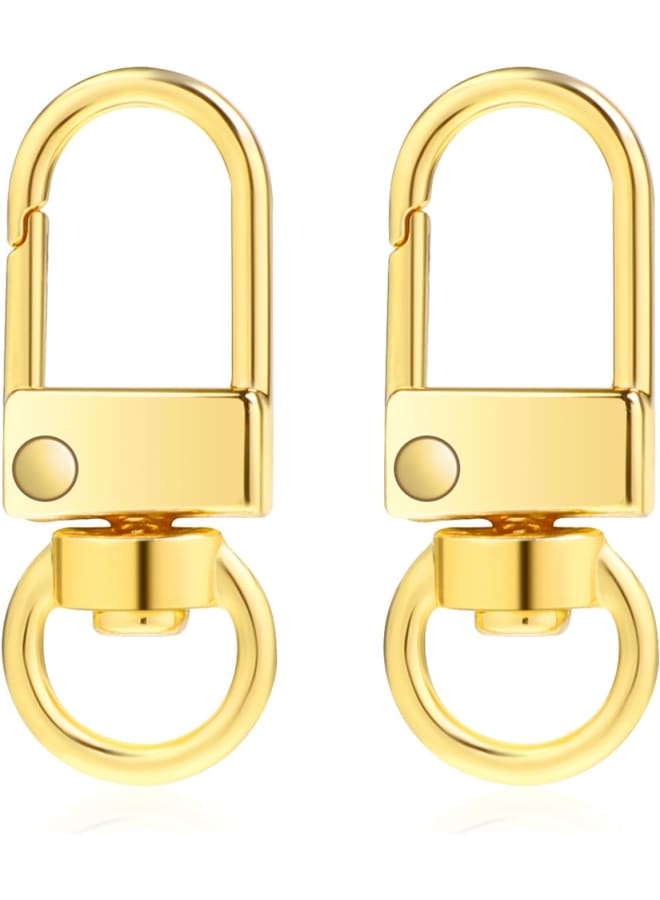 2 Pcs Swivel Lobster Clasp Swivel Snap Hook Clasps Lanyard Clasp Key Chain Clips Rotating Dog Buckle Hardware Accessories Snap Hooks Metal Spring Keychain Hook for Handbag Jewelry Making Light Gold - Image 1