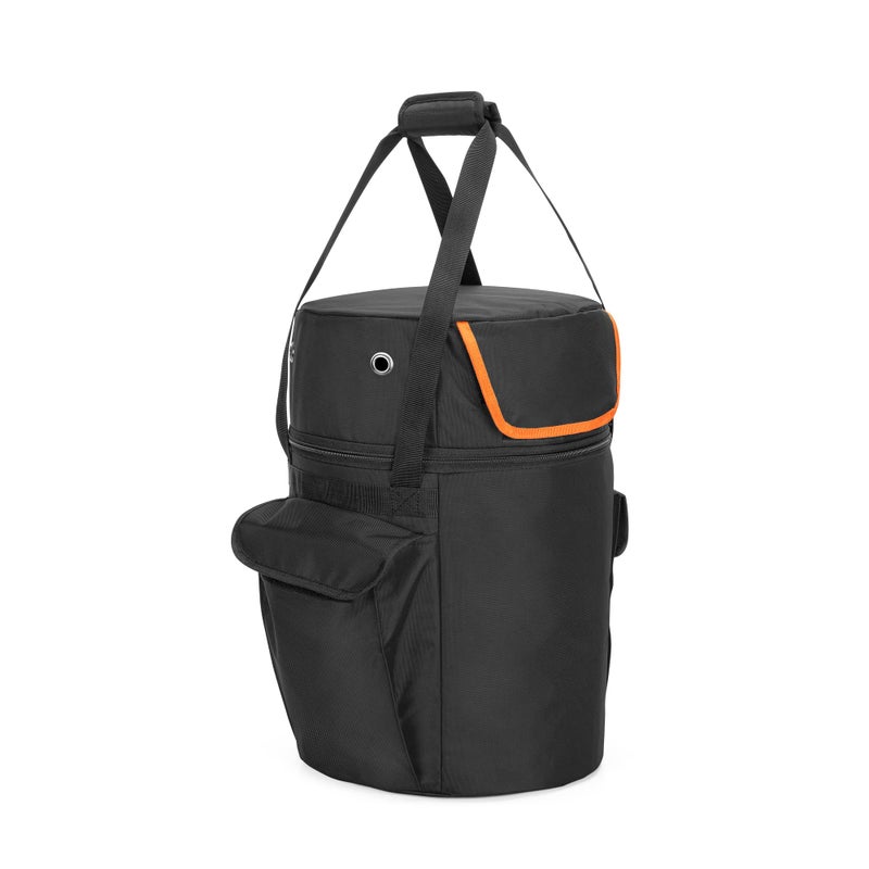 samdew 20 lb Propane Tank Bag, Outdoor 20lb Propane Gas Tank Cover with Tabletop Feature and 2 Pockets, Propane Tank Cylinder Storage Carrier for Traveling & Camping, Black (Bag Only) - Image 1
