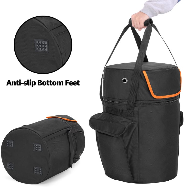 samdew 20 lb Propane Tank Bag, Outdoor 20lb Propane Gas Tank Cover with Tabletop Feature and 2 Pockets, Propane Tank Cylinder Storage Carrier for Traveling & Camping, Black (Bag Only) - Image 5