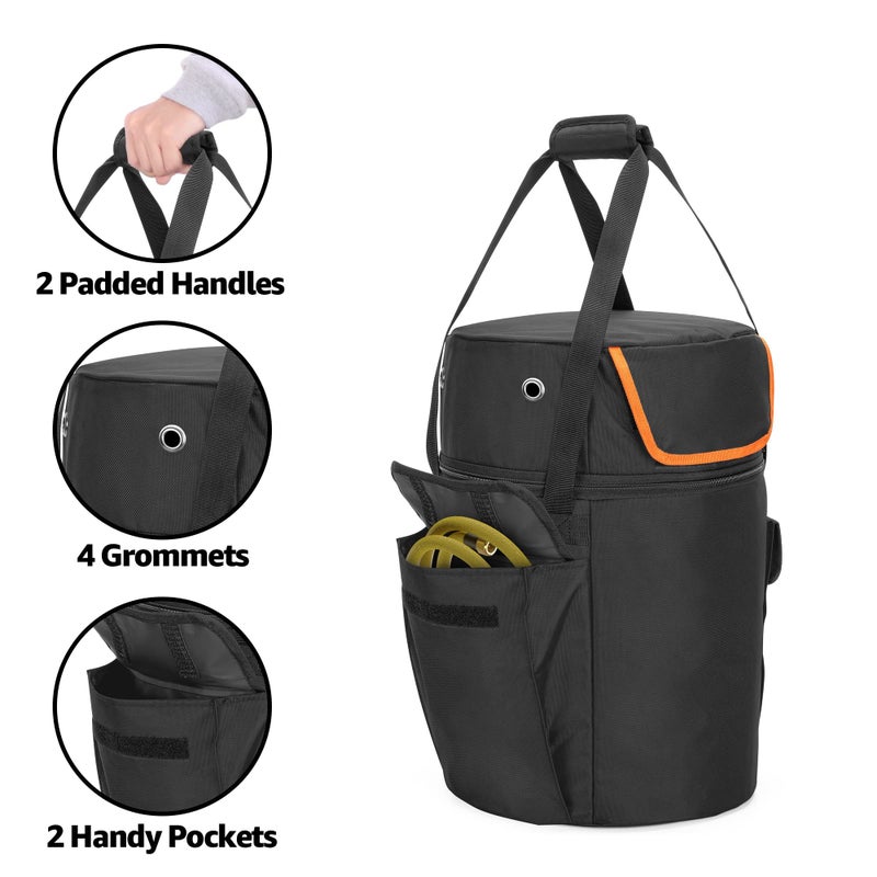 samdew 20 lb Propane Tank Bag, Outdoor 20lb Propane Gas Tank Cover with Tabletop Feature and 2 Pockets, Propane Tank Cylinder Storage Carrier for Traveling & Camping, Black (Bag Only) - Image 3