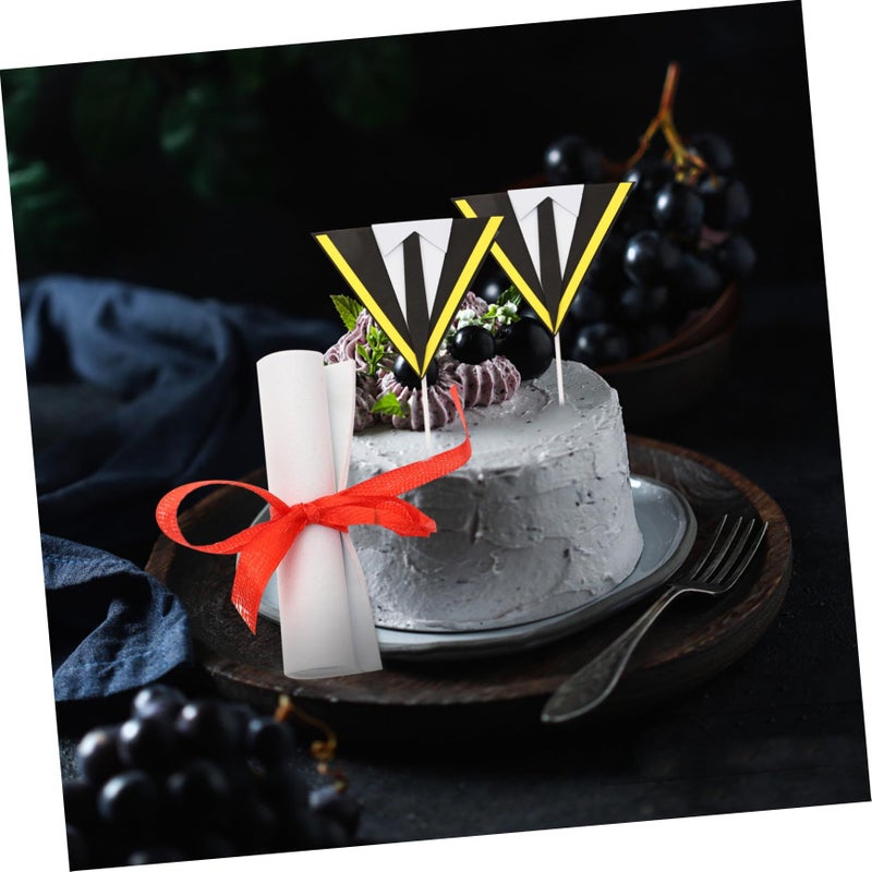 Graduation Cake Decorations 12PCS With Bachelor Cap Diploma Cupcake Toppers - Image 5