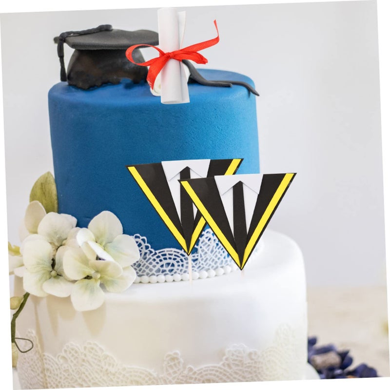 Graduation Cake Decorations 12PCS With Bachelor Cap Diploma Cupcake Toppers - Image 3