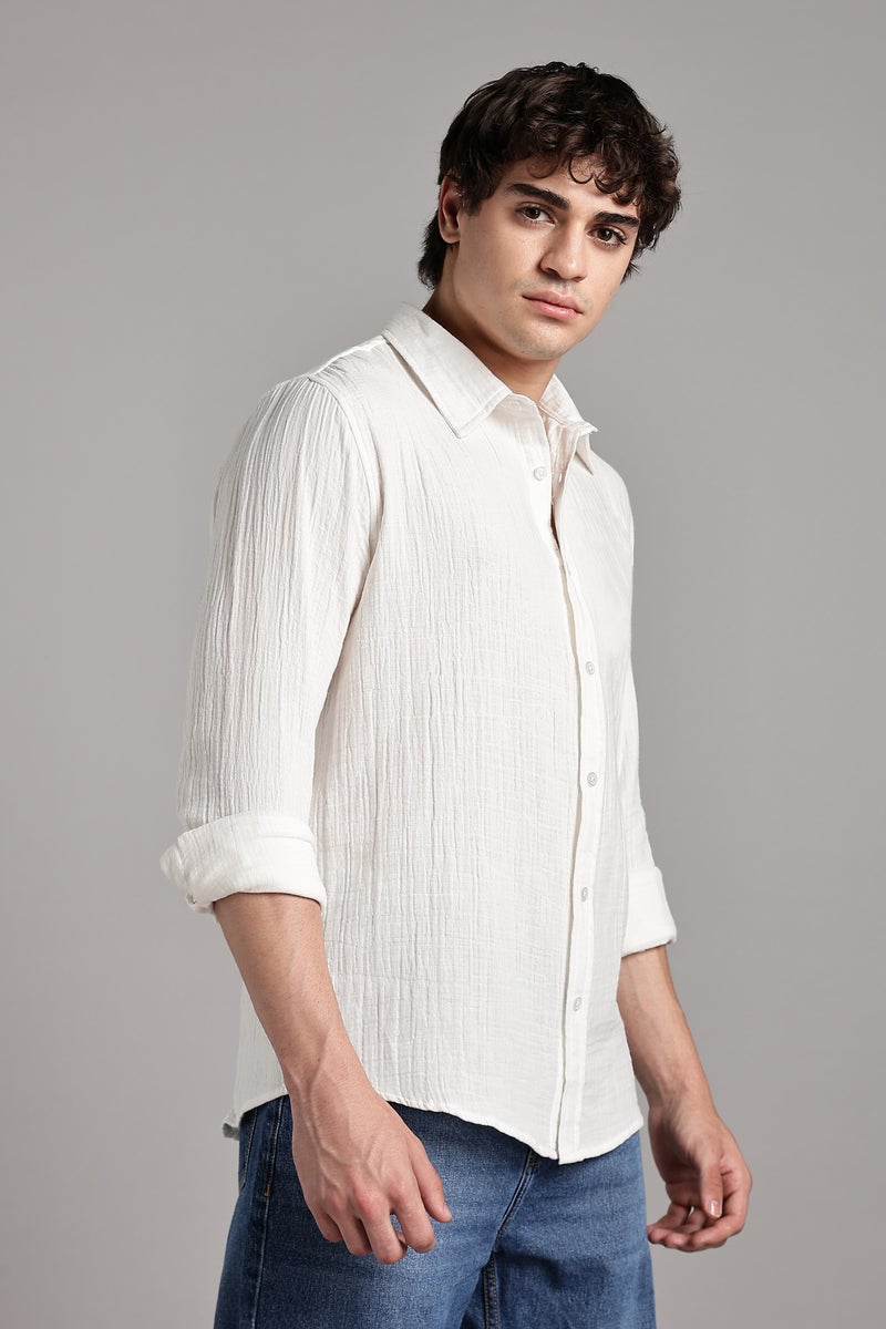 fyltr Men's 100% Cotton Solid Color Textured Shirt - Full Sleeves | Casual Shirts for Men | Comfortable & Soft | Stylish Shirt - Image 4