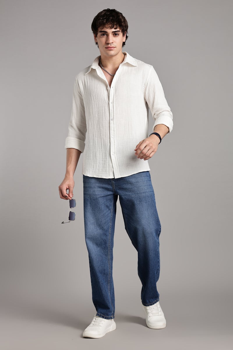 fyltr Men's 100% Cotton Solid Color Textured Shirt - Full Sleeves | Casual Shirts for Men | Comfortable & Soft | Stylish Shirt - Image 3