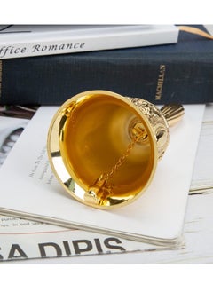 Bukela Golden Hand Bell, Decorative Hand Bell, Engraved Bell Call Bell Handheld Bell for Wedding, School, Christmas, Alarm and Bedridden (Gold)  - Image 3