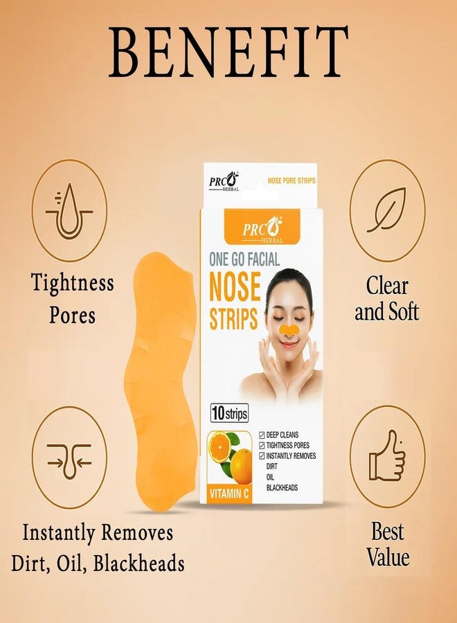 PRC HERBAL Vitamin-C Nose Strips - Blackhead Remover For Men & Women (Pack of 1, 10 Strips)| Deep Cleansing | Pore Tightening | Instant Dirt & Oil Removal | Brightening Formula - Image 2