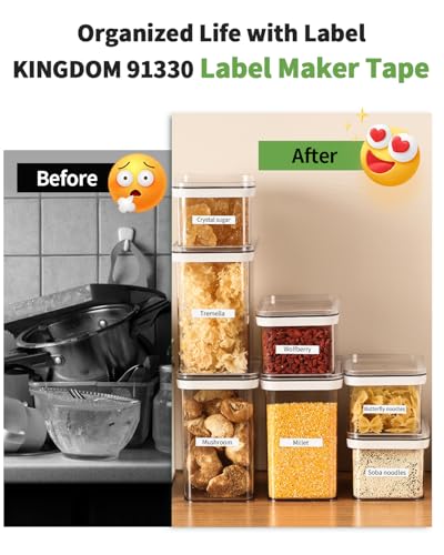 Label KINGDOM 3-Pack Compatible with DYMO Label Maker Refills White Paper Tape 91330 12mm x 4m (1/2" x 13') Label Maker Tape Dymo for Labeler LT-100T LT-100H 200B - Image 4