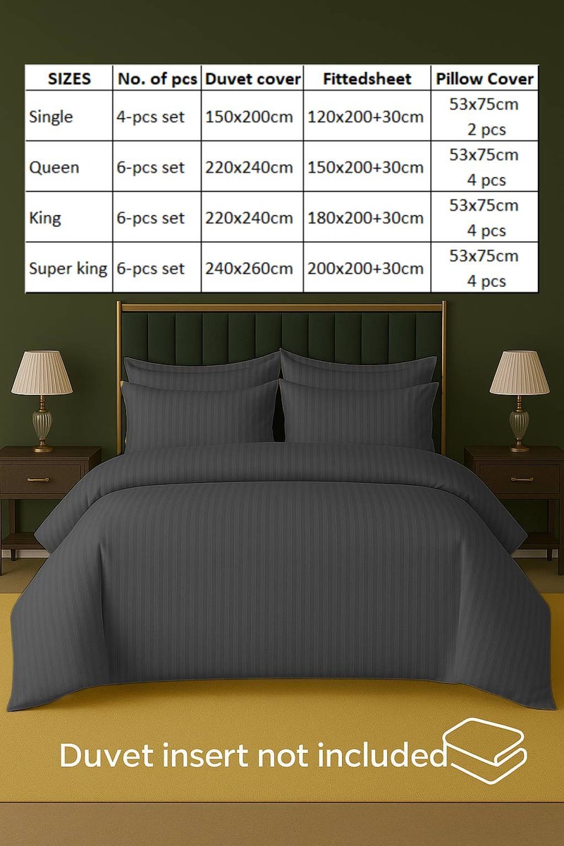 ماكسكون طقم غطاء لحاف من 6 قطع - مقاس كوين، يتضمن غطاء لحاف واحد (220×240 سم)، شرشف واحد (150×200+30 سم)، 4 أغطية وسائد (53×75 سم)، اللون رمادي - Image 4