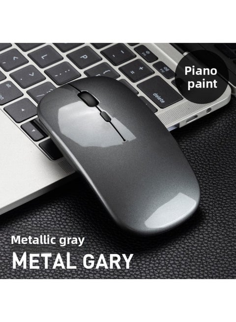 Charging Bluetooth Dual-mode Wireless Mouse Mute Computer Notebook Office Game Luminous Wireless Mouse-Specifications:X1 Rechargeable Mouse, Single Mode Gray, Non-luminous - Official Standard