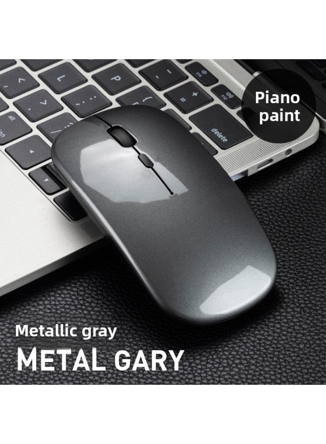 Charging Bluetooth Dual-mode Wireless Mouse Mute Computer Notebook Office Game Luminous Wireless Mouse-Specifications:X1 Rechargeable Mouse, Single Mode Gray, Non-luminous - Official Standard  - Image 1