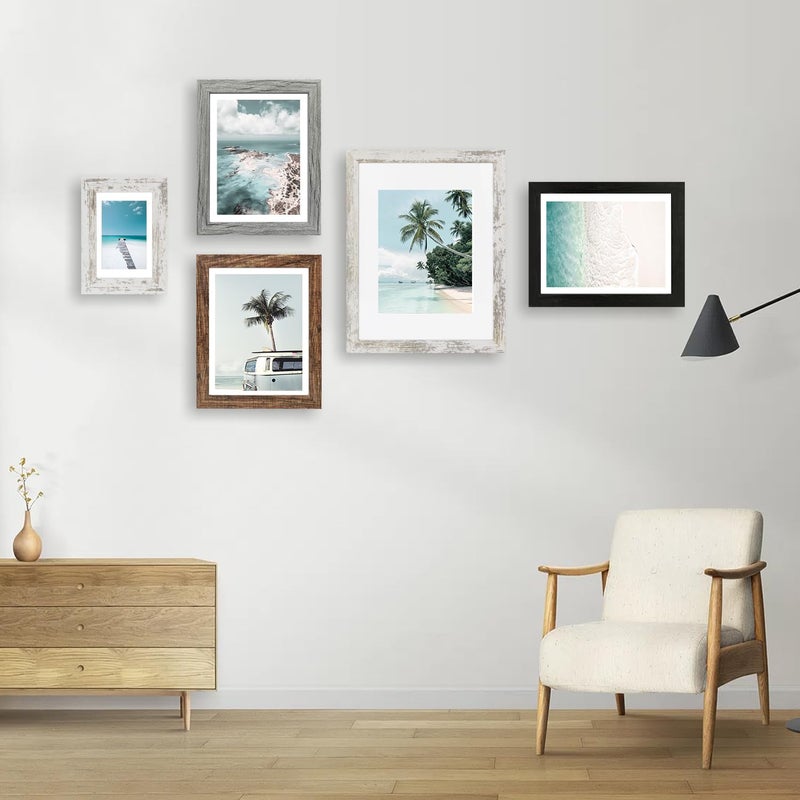 Hongkee 8x11 Picture Frame Set of 2  Made of Real Glass and Rustic Brown Wooden Frame - 8 by 11 Photo for Wall or Tabletop Display - Image 5