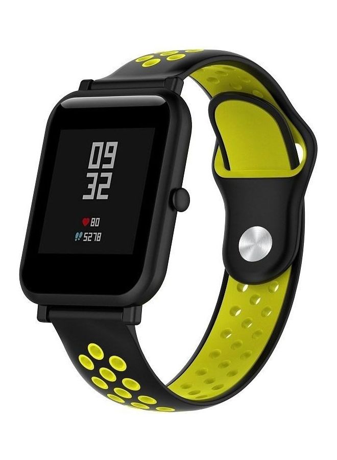بي جي إم سوار معصم من السيليكون لساعة هواوي سيريز 1 أسود/أصفر - Image 1