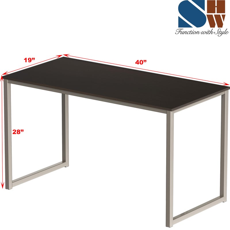 SHW Mission 40-Inch Home Office Computer Desk, Espresso - Image 3