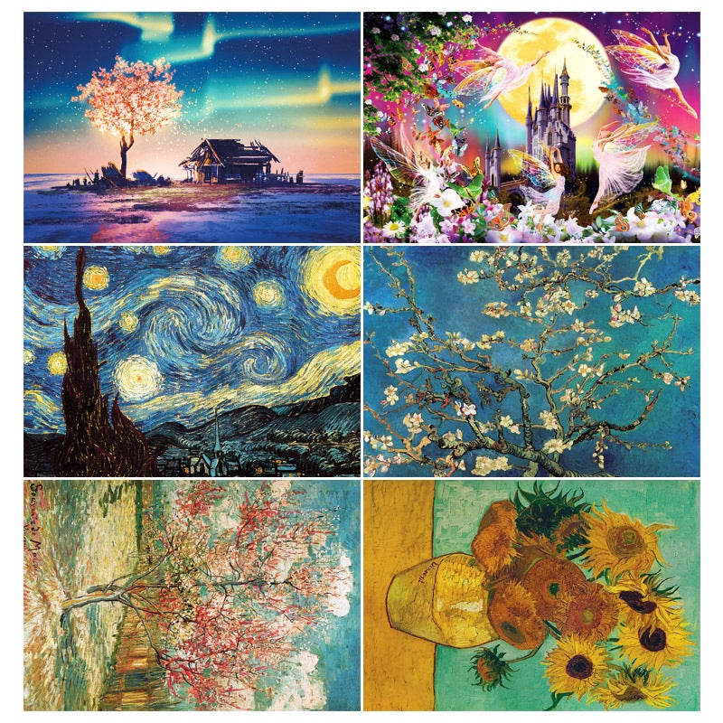 Adult Puzzle Mini Test Tube Pocket Small Puzzle 234 Pieces Van Gogh World Famous Painting Scenery Toy - Image 3