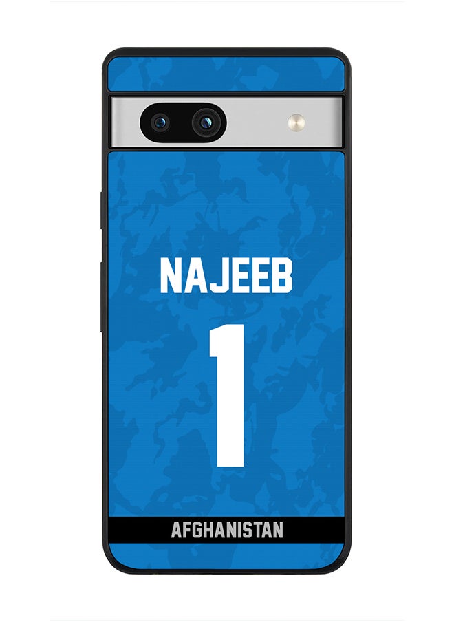Stylizedd - Cover for Google Pixel 7a 5G Case , Rugged Black Slim fit Flexible Thin Protective Phone Cases - Player Name - Najibullah Zadran, Jersey Number- 1 - Image 1