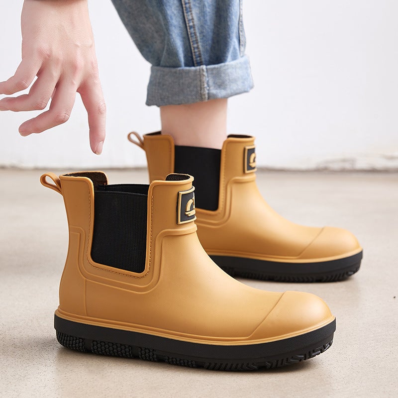 Rain Boots Men'S Waterproof Shoes Low Tube Room Non-Slip Rain Boots Rubber Shoes Men'S And Women'S Light Wear-Resistant Rainy Day - Image 4