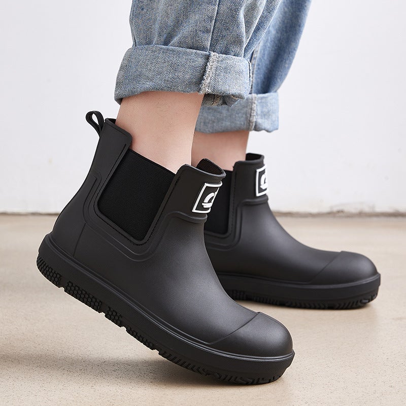 Rain Boots Men'S Waterproof Shoes Low Tube Room Non-Slip Rain Boots Rubber Shoes Men'S And Women'S Light Wear-Resistant Rainy Day - Image 3