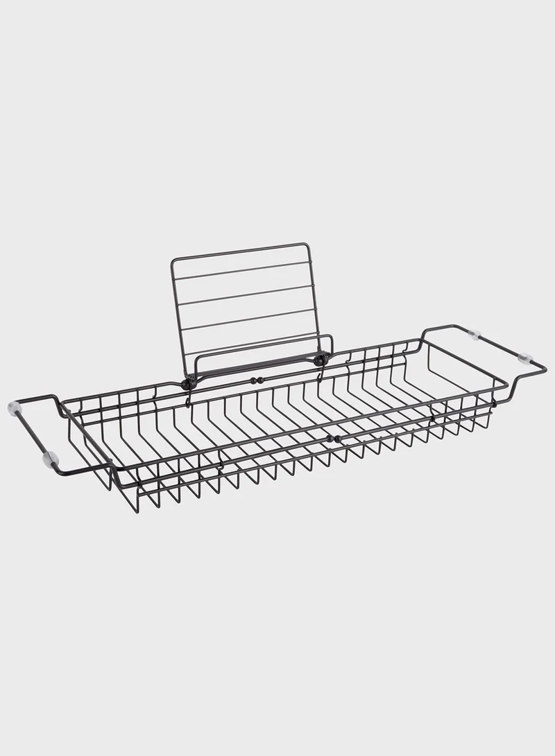 present time Iron Black Bath Tub Caddy Tray