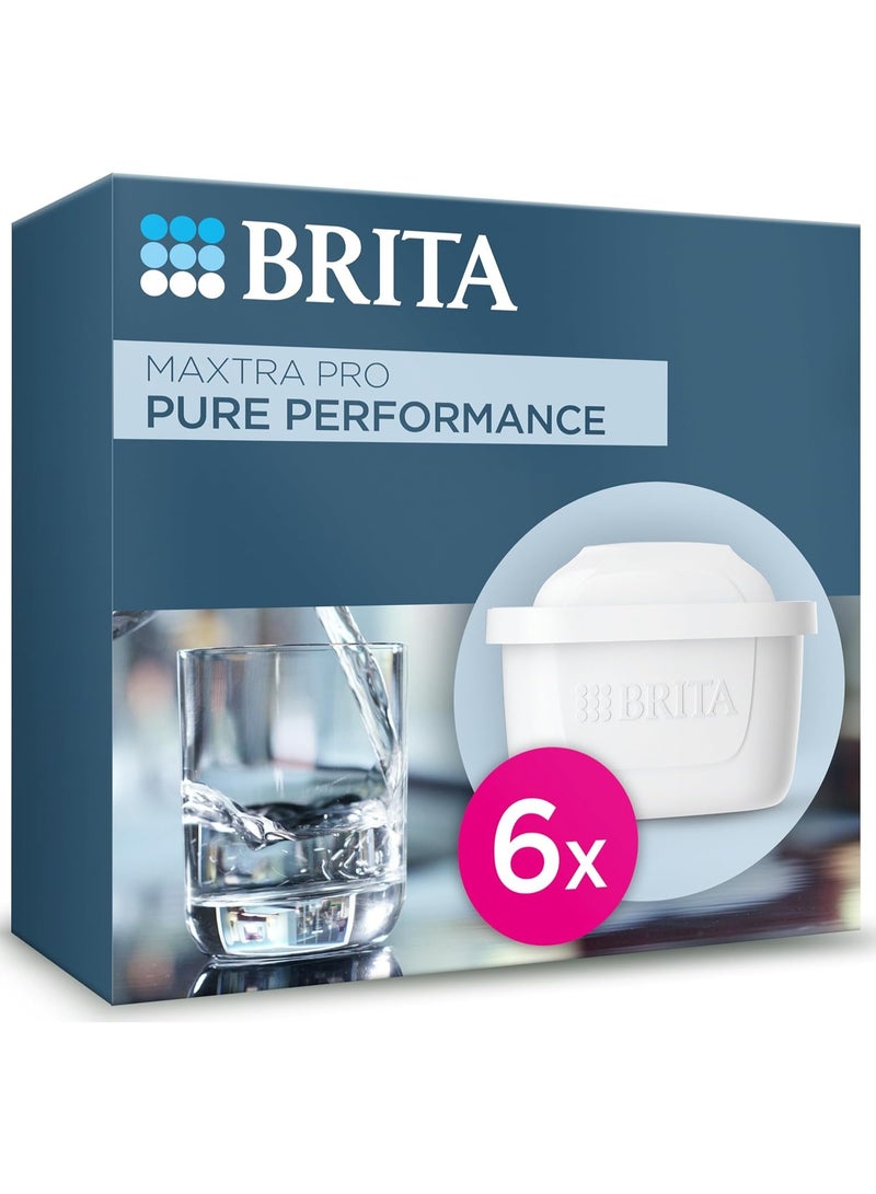 BRITA خرطوشة فلتر المياه BRITA MAXTRA PRO الكل في واحد 6 عبوات - إعادة تعبئة BRITA الأصلية تقلل الشوائب والكلور والمبيدات الحشرية وترسبات الكلس لمياه الصنبور مع طعم أفضل - Image 1