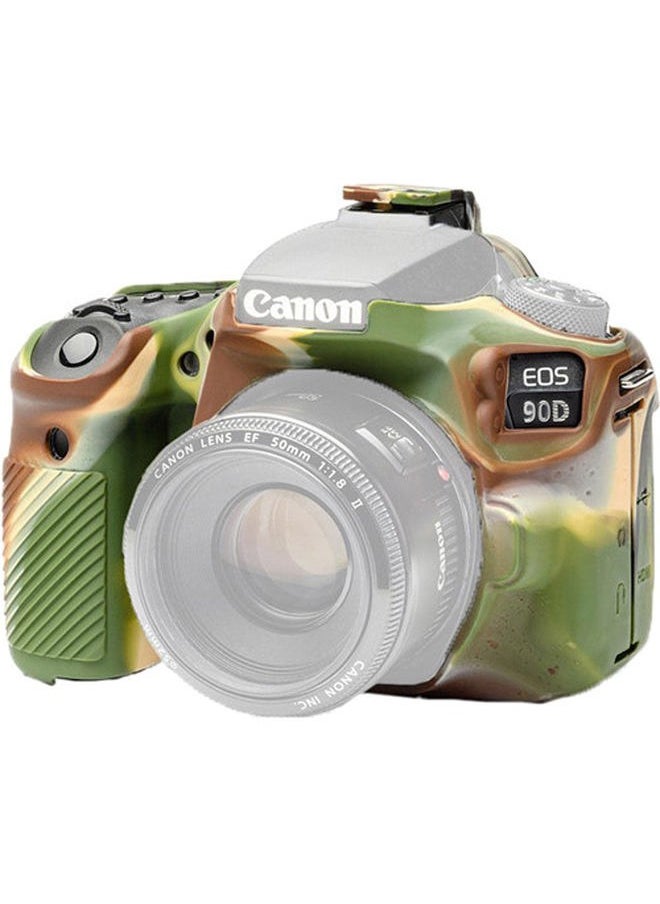easyCover Silicone Protection Cover for Canon 90D Camera, Camouflage  - Image 1