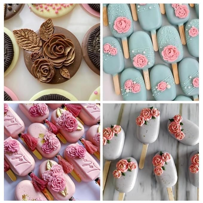 Husaini Mart 7 Cavity Rose 7 Cavity Daisy Flower Fondant Mould Chocolate Candy Cake Decoration Cupcake Topper Jelly Dessert Sugarcraft Gumpaste Clay Candle Wax Soap Resin Craft Jewelry Mold Pack of 2  - Image 5