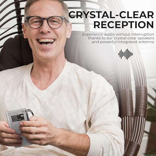 Coby Portable AM/FM Radio, Retro Pocket Radio for Indoor or Outdoor Use, Emergency-Preparedness Essential, 800-Hour Battery, Powerful Speakers, Integrated Antenna, Silver - Image 5