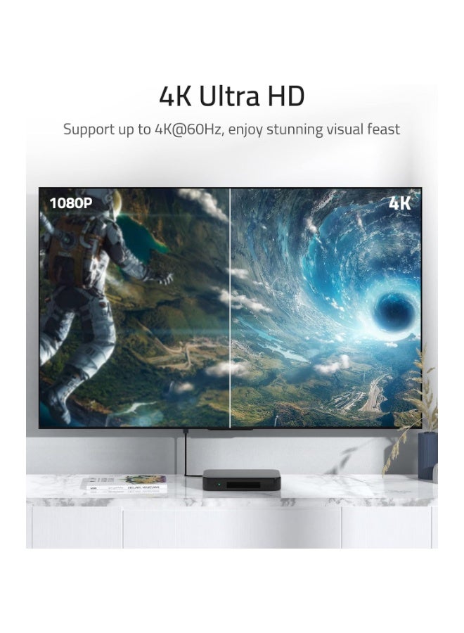 سينتيك كابل HDMI بدقة 4K (1.8 متر) (عبوة من قطعتين)، كابل HDMI 2.0 عالي السرعة 18 جيجابت في الثانية، يدعم دقة 4K بمعدل 60 هرتز، وتقنية HDR، وتقنية 3D، ودقة 2160 بكسل، ودقة 1080 بكسل، ومنفذ إيثرنت، وتقنية HDCP 2.2، وتقنية ARC - Image 4
