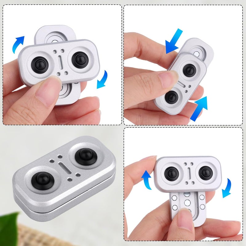 Penitue 3-in-1 Fidget Gadgets for Adults, Metal Silent Finger with Slider Clicker Spinner Relax Focus Toy Quite Fingertip Gadgets for Women & Man - Image 4