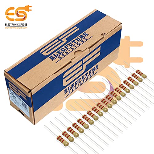 Electronicspices Electronic Spices 50 Pcs 2.2K Ohm (Ω) 1/2w (0.50 watt) ±5% Tolerance 2.2K MR Ω ohm MF Through Hole Resistors Axial Lead - Image 5