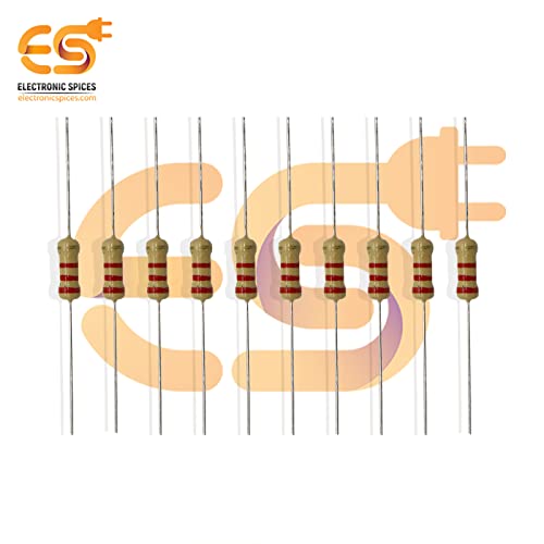 Electronicspices Electronic Spices 50 Pcs 2.2K Ohm (Ω) 1/2w (0.50 watt) ±5% Tolerance 2.2K MR Ω ohm MF Through Hole Resistors Axial Lead - Image 4