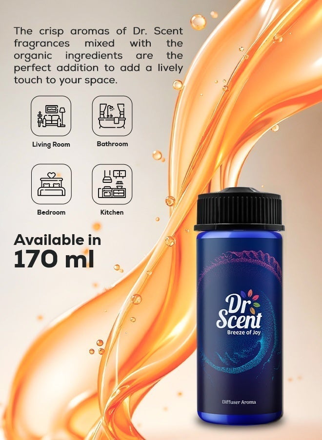 Dr Scent Breeze of Joy Passion Diffuser Aroma Oil, With Fresh Lime, Mandarin and Gentle Flowery Hints Lily and Rose - (170ml) - Image 4